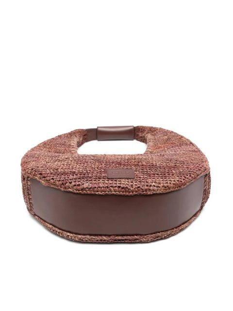 STAUD large moon raffia shoulder bag - Brown