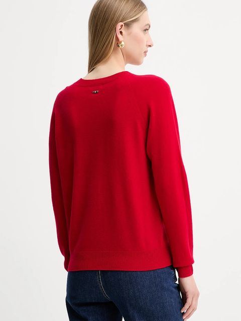 Fracomina sweter wełniany damski kolor czerwony lekki FR25WT7012K47301 - zdjęcie produktu nr 2