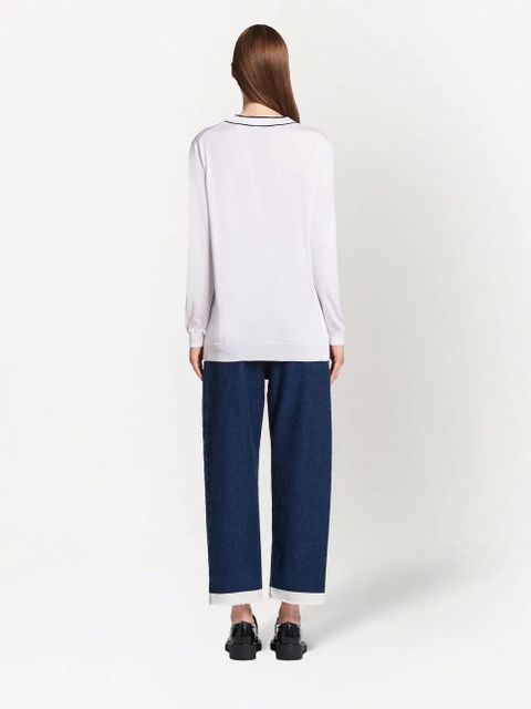 Prada V-neck silk cardigan - White