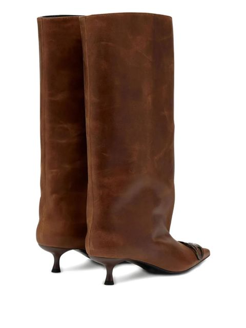 Diesel 39mm Venus leather knee-high boots - Brown
