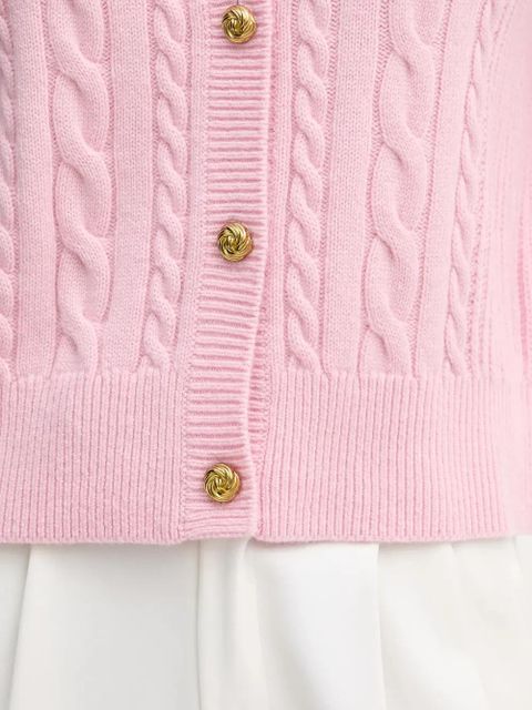 Barbour Elina cable knit button cardigan - Pink