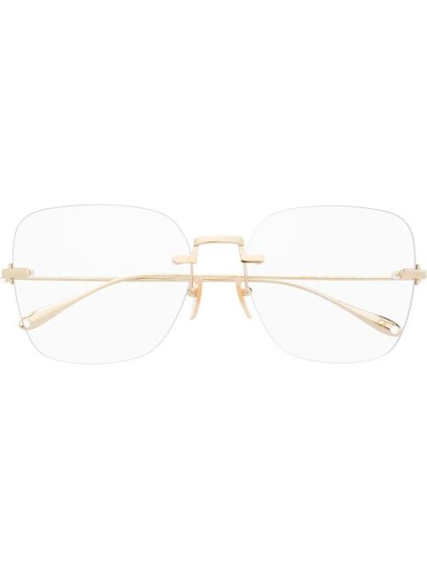 Gucci Eyewear oversized rimless-design glasses - Gold - zdjęcie produktu nr 1