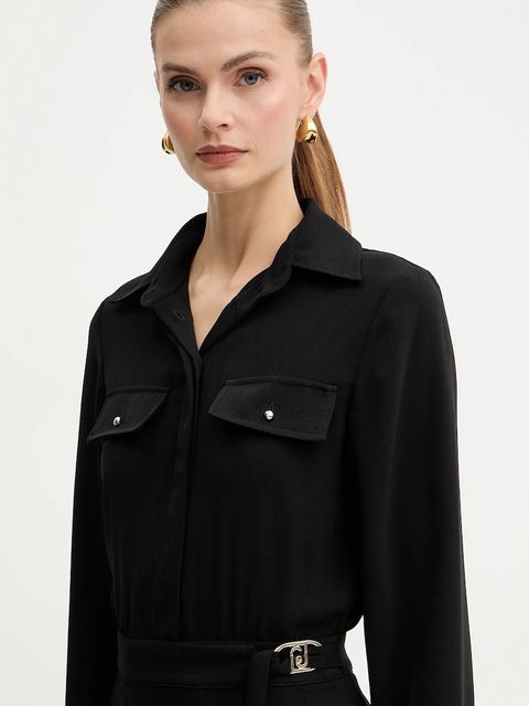 Liu Jo sukienka kolor czarny midi rozkloszowana MF5145 T4241 - zdjęcie produktu nr 2