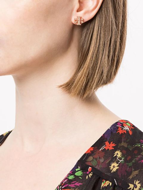 Tory Burch Kira pavé stud earrings - Gold - zdjęcie produktu nr 2