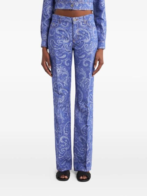 ETRO paisley-jacquard flared jeans - Blue