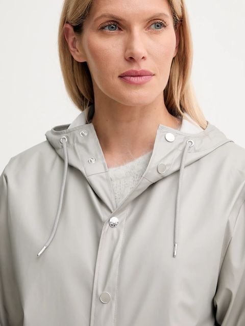 Rains kurtka 12020 Long Jacket kolor szary przejściowa 12020