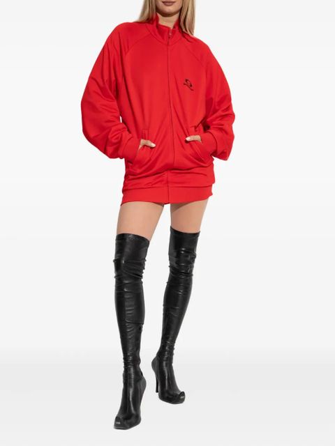 Balenciaga logo-detail zip-up mini dress - Red