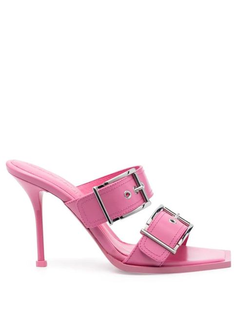 Alexander McQueen 100mm buckled leather sandals - Pink - zdjęcie produktu nr 1