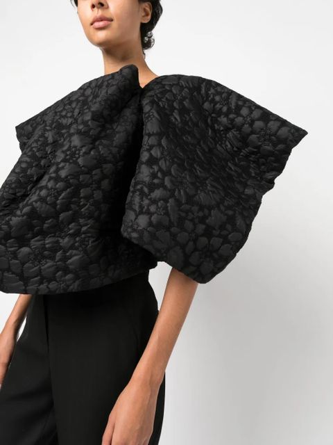 Comme Des Garçons patterned-jacquard wide-sleeves blouse - Black