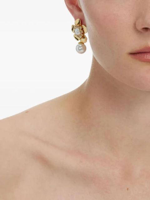 Self-Portrait flower pearl earrings - Gold - zdjęcie produktu nr 2