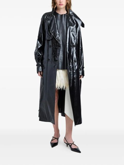 Proenza Schouler Sabina lacquered coat - Black - zdjęcie produktu nr 2