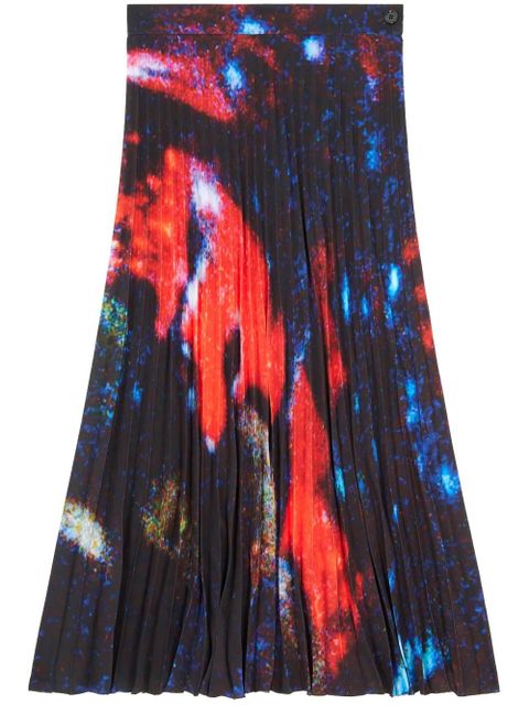 MM6 Maison Margiela abstract-print pleated skirt - Black - zdjęcie produktu nr 1