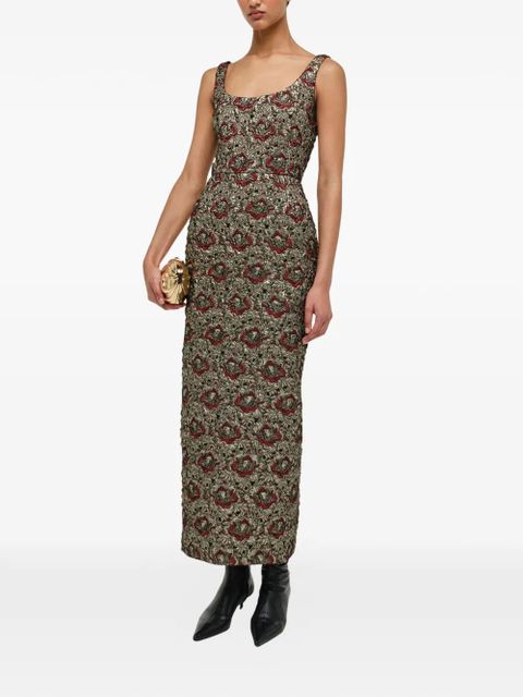 Simkhai Ravenna floral-print midi dress - Gold