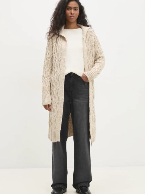 Answear.LAB kardigan damski kolor beżowy