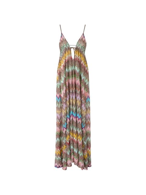 Missoni V-neck maxi dress - Brown - zdjęcie produktu nr 1