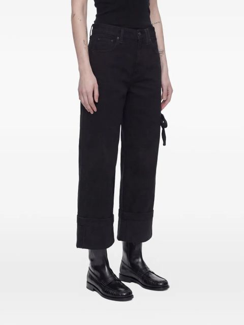 Simone Rocha tie detail cropped jeans - Black - zdjęcie produktu nr 2
