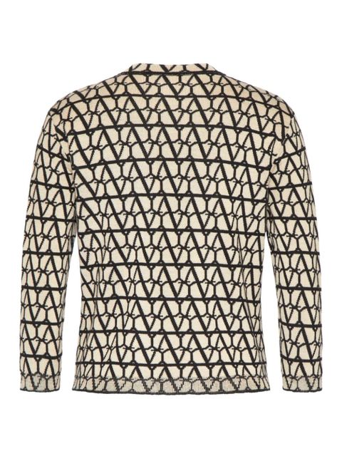 Valentino Garavani Toile Iconographe wool cardigan - Neutrals