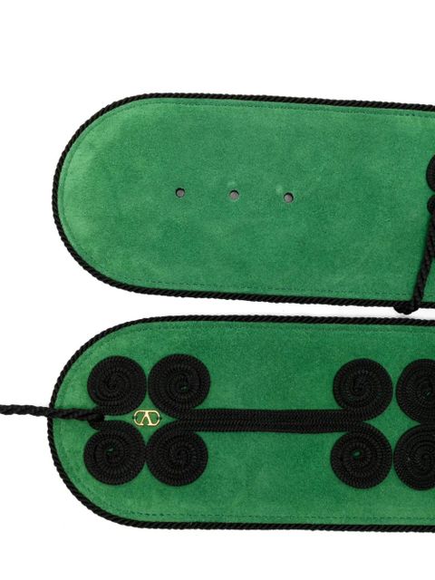 Valentino Garavani floral-appliqué belt - Green