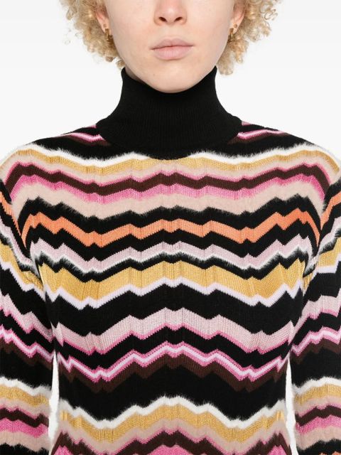 Missoni zigzag-detail midi dress - Black
