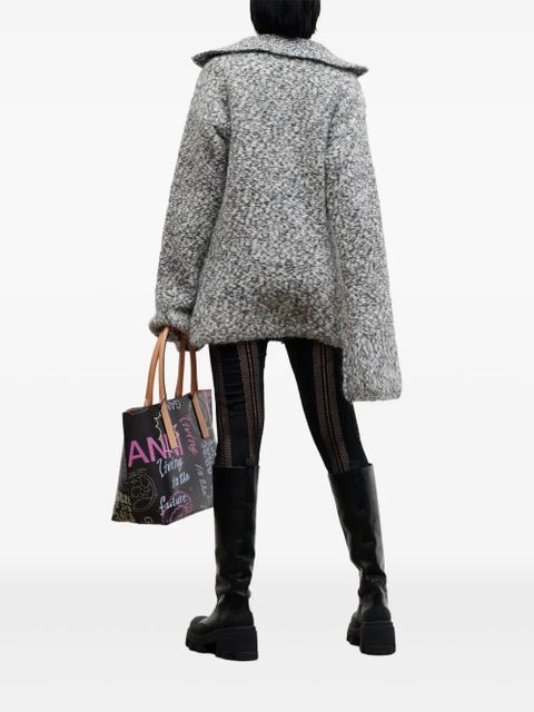 GANNI Mesh-Panelled Stirrup Leggings - Black