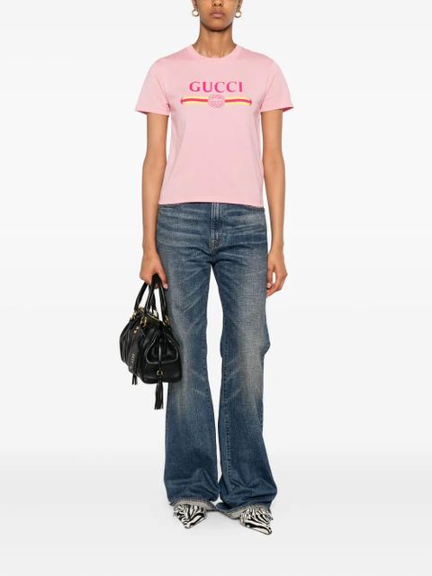 Gucci logo-print cotton t-shirt - Pink - zdjęcie produktu nr 2