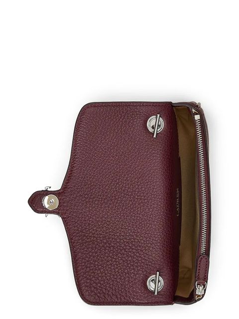 Lauren Ralph Lauren portfel skórzany damski kolor bordowy 432977374