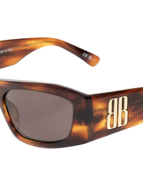 Balenciaga Eyewear tortoiseshell rectangle sunglasses - Brown - zdjęcie produktu nr 2