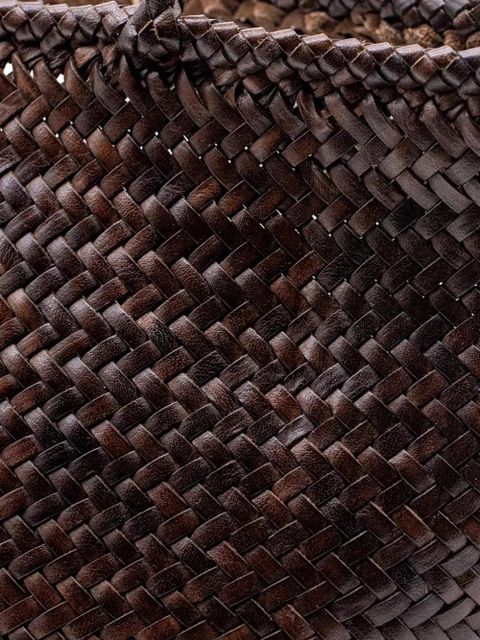 DRAGON DIFFUSION woven handle shoulder bag - Brown