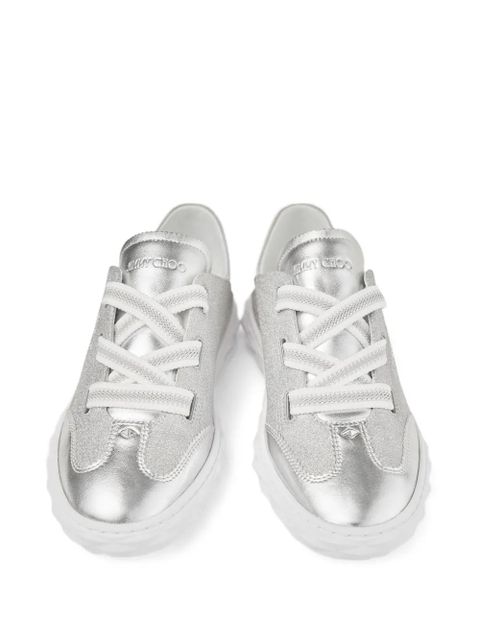 Jimmy Choo embroidered-logo sneakers - Silver