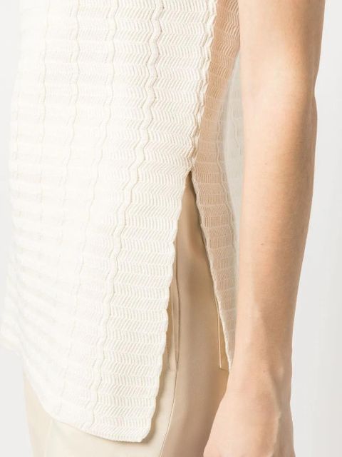 Jil Sander sleeveless zigzag-pattern sweatshirt - White