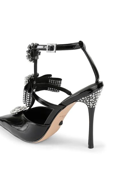 Kurt Geiger London szpilki skórzane Bow Point Gladiator Court