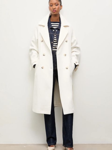 Answear.LAB płaszcz wełniany kolor biały - zdjęcie produktu nr 2
