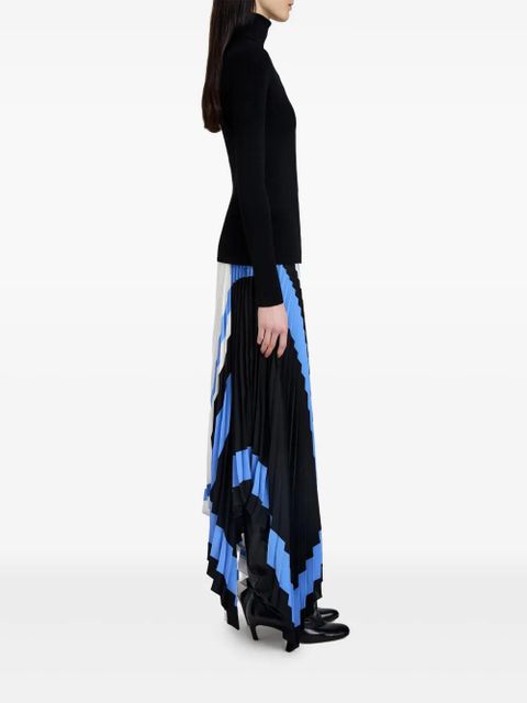 Proenza Schouler pleated patterned asymmetric skirt - White