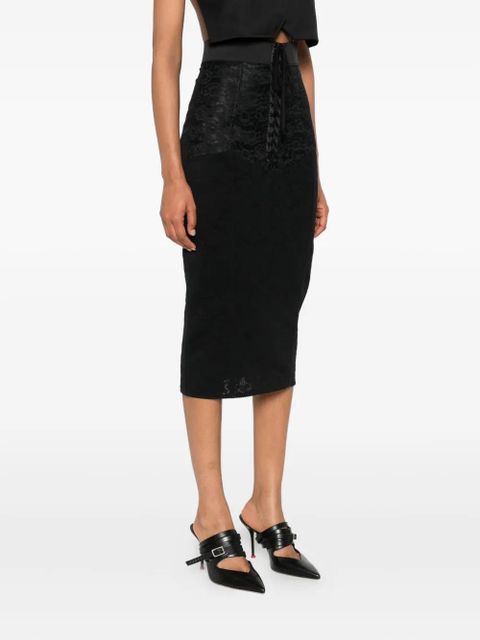 Dolce & Gabbana lace-up midi skirt - Black