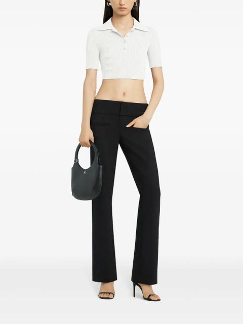 Courrèges knitted cropped polo top - White - zdjęcie produktu nr 2