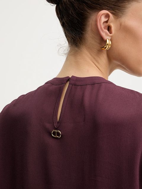 Twinset bluzka damska kolor bordowy gładka 252TP2292