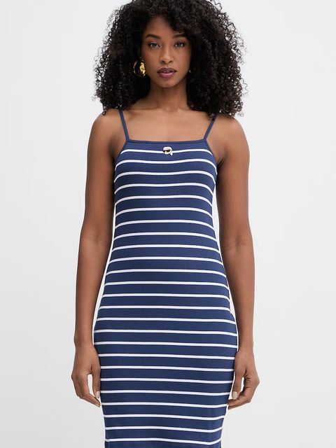 Karl Lagerfeld sukienka bodycon bawełniana z elastanem IKON - zdjęcie produktu nr 2