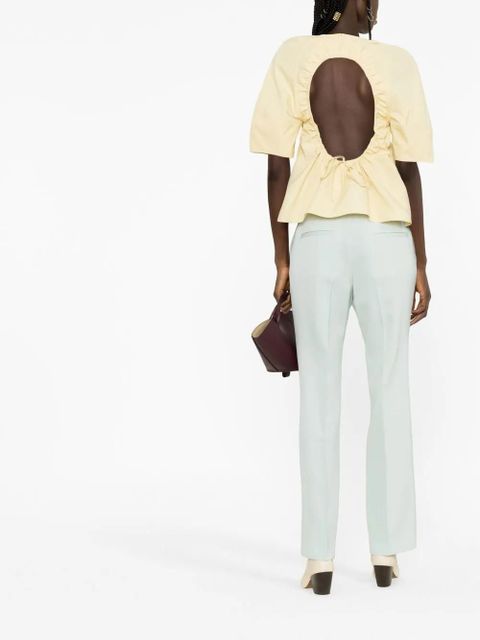 Jil Sander pressed-crease tailored trousers - Blue