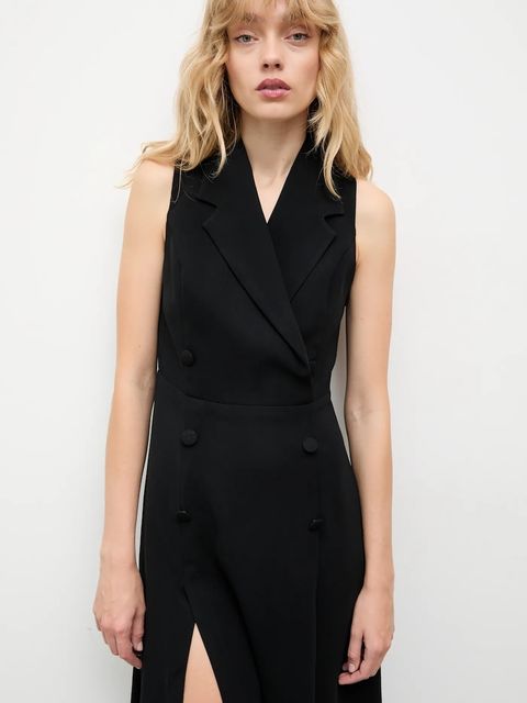 Answear.LAB sukienka kolor czarny midi prosta