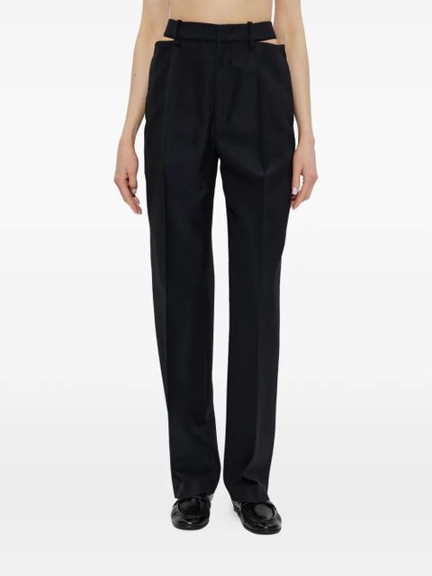 Jil Sander cut-out wool trousers - Black