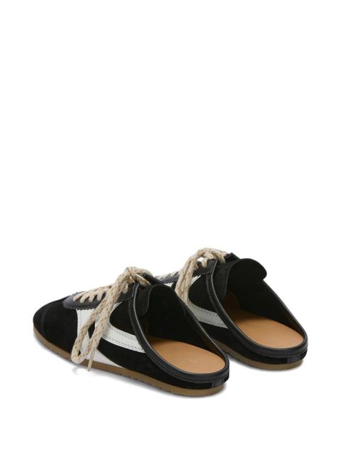 DRIES VAN NOTEN suede-stripe sneaker mules - Black