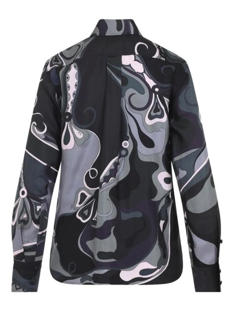PUCCI abstract-print silk shirt - Black - zdjęcie produktu nr 2