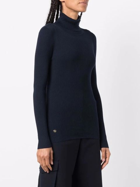 Lauren Ralph Lauren logo-plaque roll-neck jumper - Blue