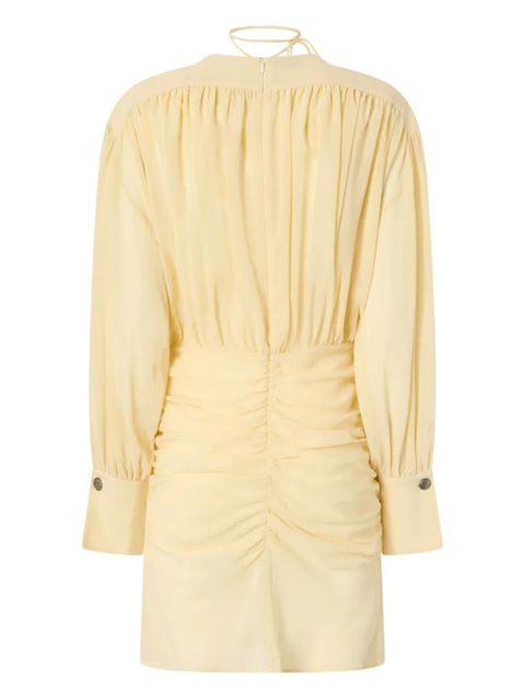 PINKO gathered V-neck dress - Yellow - zdjęcie produktu nr 2