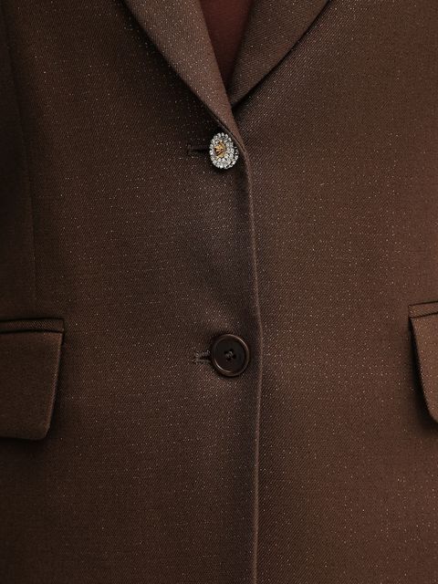 Liu Jo marynarka kolor brązowy jednorzędowa gładka MF5158 T159A