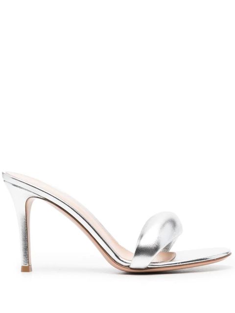 Gianvito Rossi 85mm Bijoux padded sandals - Silver - zdjęcie produktu nr 1