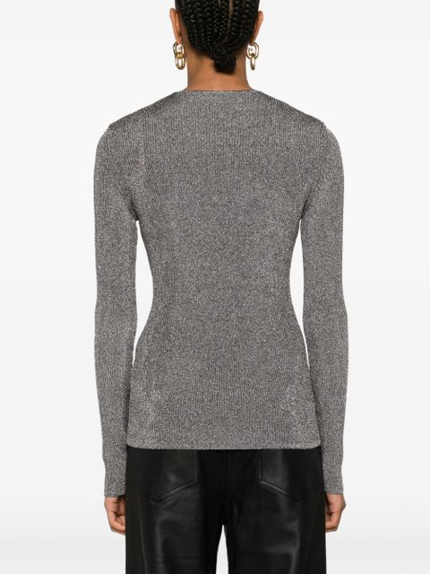 TOTEME metallic ribbed-knit jumper - Silver