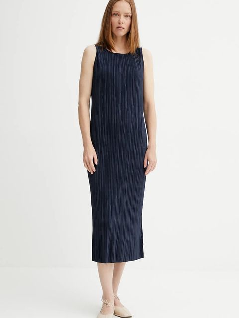 Calvin Klein sukienka kolor granatowy midi prosta LV044A211G - zdjęcie produktu nr 1