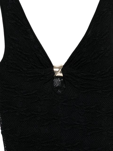 SANDRO textured V-neck bodie - Black