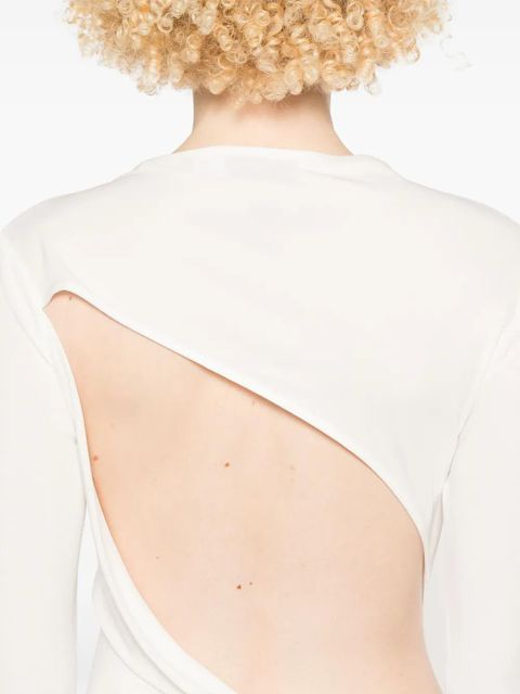 Self-Portrait gathered jersey maxi dress - White